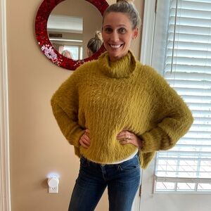 Free People Fuzzy Green Sweater